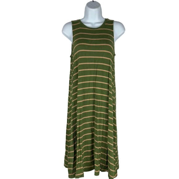 Time and Tru Women's Striped Sleeveless Mini Dress Size S Green - Picture 1 of 5